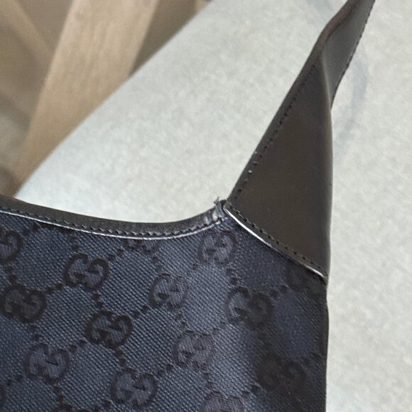 GUCCI GG CANVAS Vintage Jackie O Black Small - Picture 8 of 11